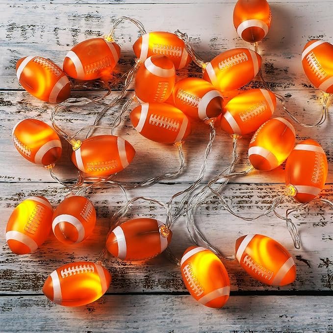 tailgating football string lights